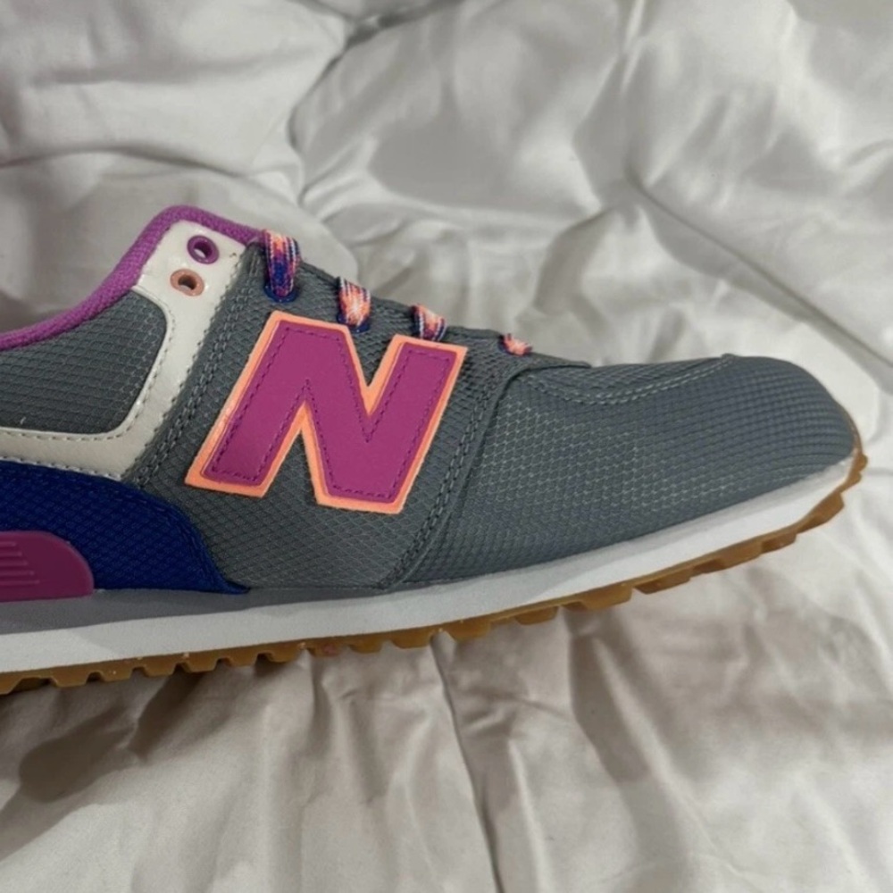 New Balance Gray and Pink Kids' Sneakers  574